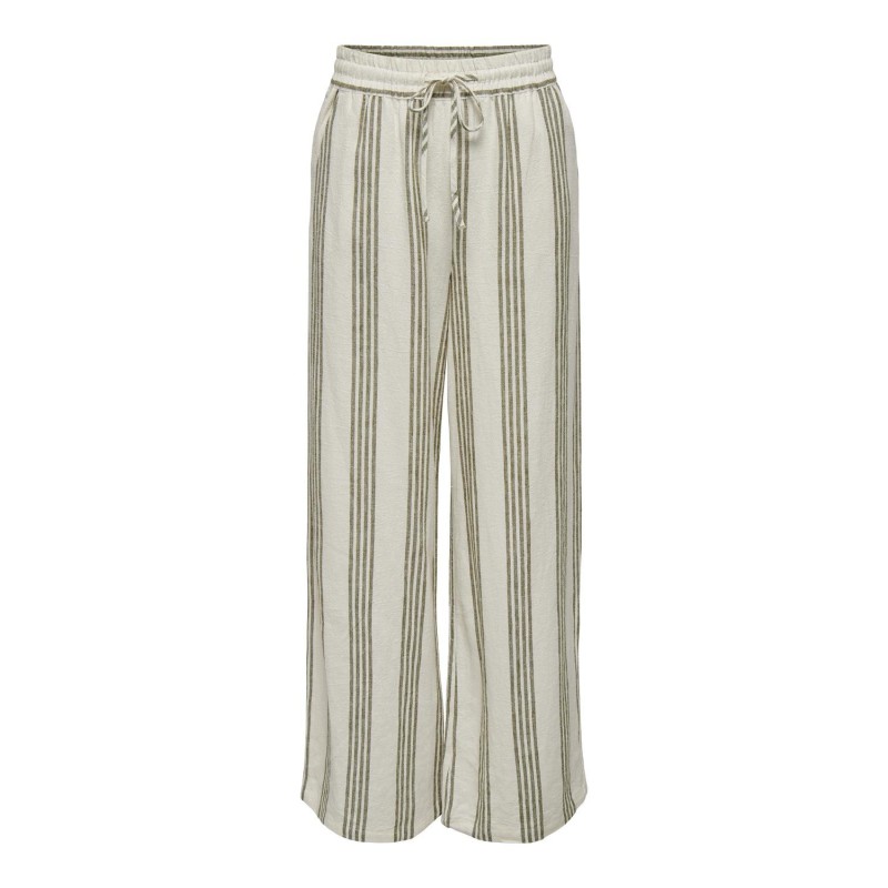 JDY Say Strip Højtaljede Linen Brede Bukser Vævet Dia - Turtledove