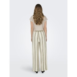 JDY Say Stribede Hør Bukser - Turtledove