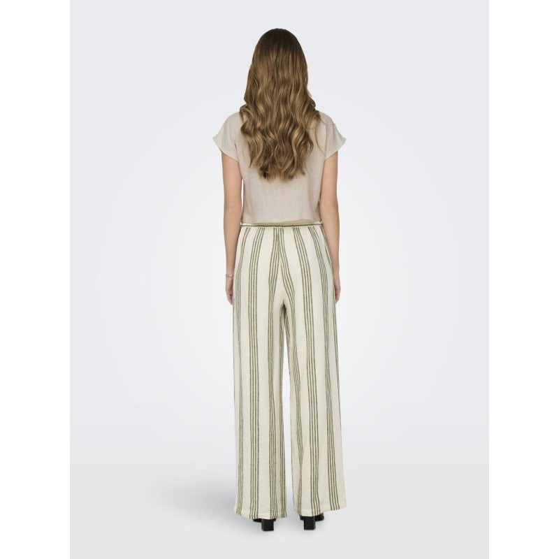 JDY Say Stribede Hør Bukser - Turtledove