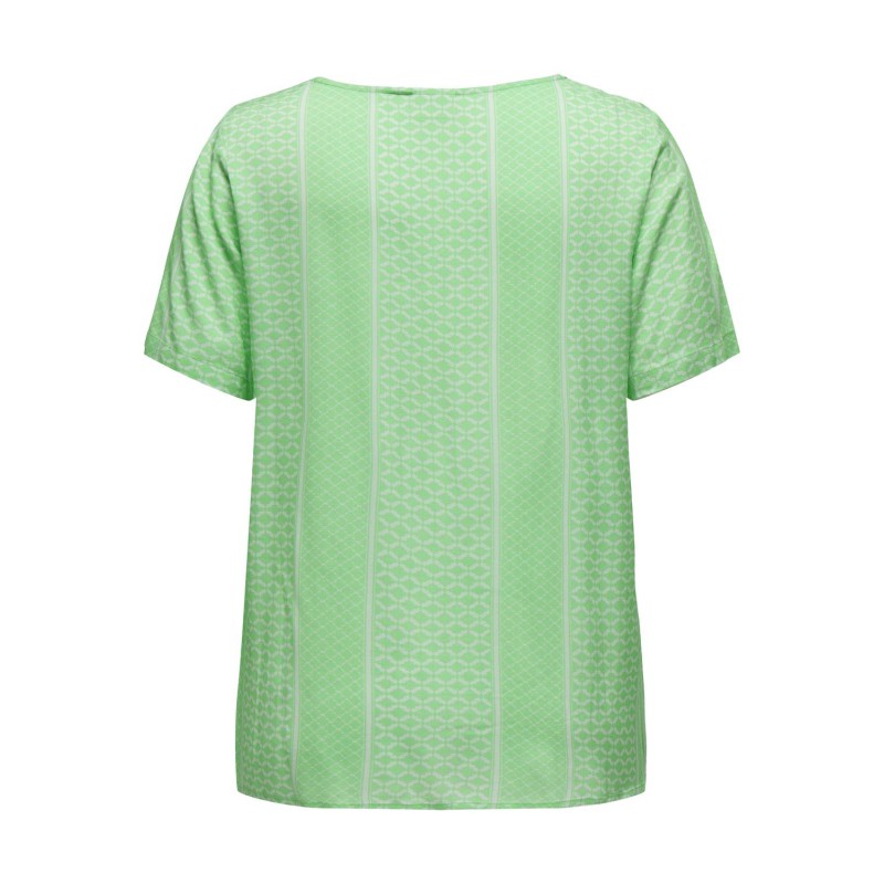 ONLY CARMAKOMA Marrakesh Life Kortærmet Top V-Neck Aop - Spring Bouquet
