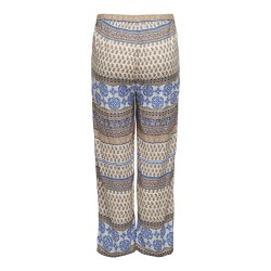 ONLY CARMAKOMA Beth Life Pull-Up Buksers Aop - Cloud Dancer