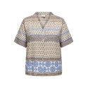 ONLY CARMAKOMA Beth Life S/S V-Neck Top Aop - Cloud Dancer