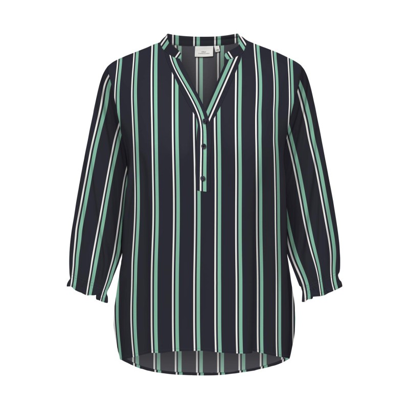 ONLY CARMAKOMA Baboost Life 3/4 Sleeve Blouse Aop - Night Sky