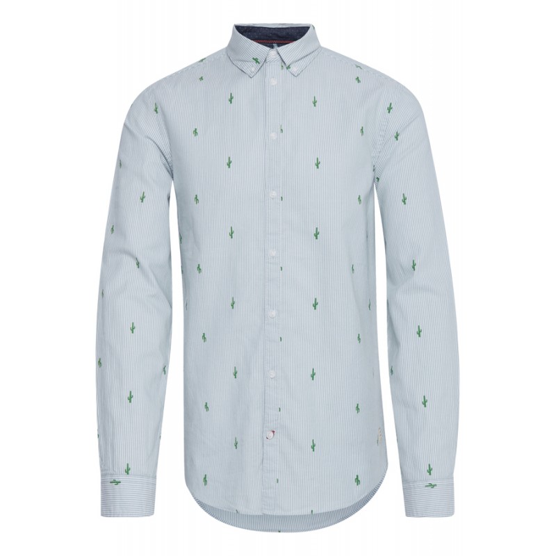 Blend langærmet Skjorte - Lyseblå