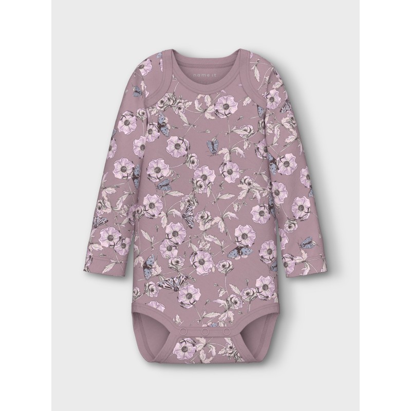 NAME IT Body 3P Langærmet Grape Flower - Grape Shake