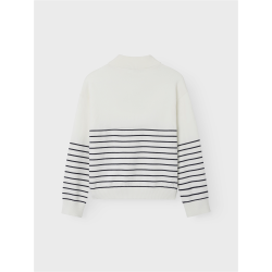 LMTD Kacy Langærmet Half Zip Knit - Hvid Alyssum