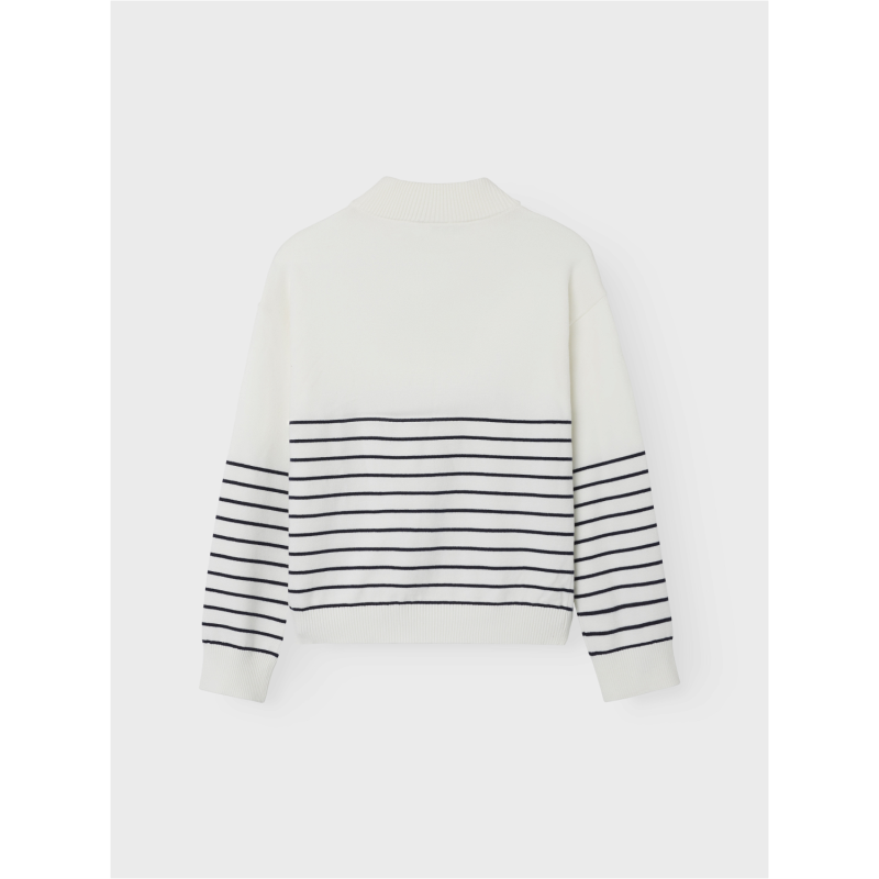 LMTD Kacy Langærmet Half Zip Knit - Hvid Alyssum