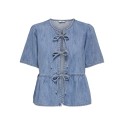 ONLY Noelle S/S Denim Top - Light Blue Denim
