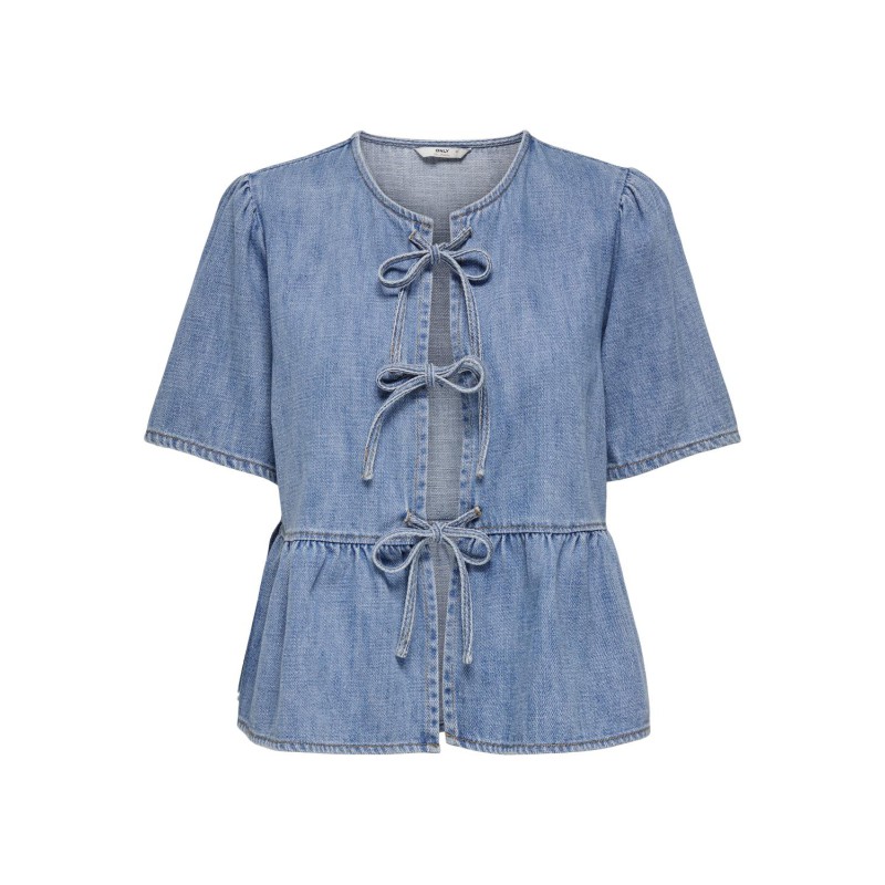 ONLY Noelle S/S Denim Top - Light Blue Denim