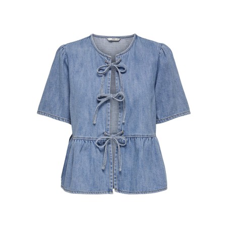 ONLY Noelle S/S Denim Top - Light Blue Denim
