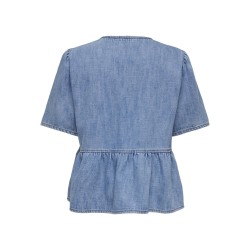 ONLY Noelle S/S Denim Top - Light Blue Denim