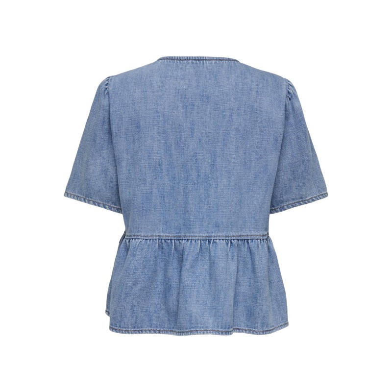 ONLY Noelle S/S Denim Top - Light Blue Denim