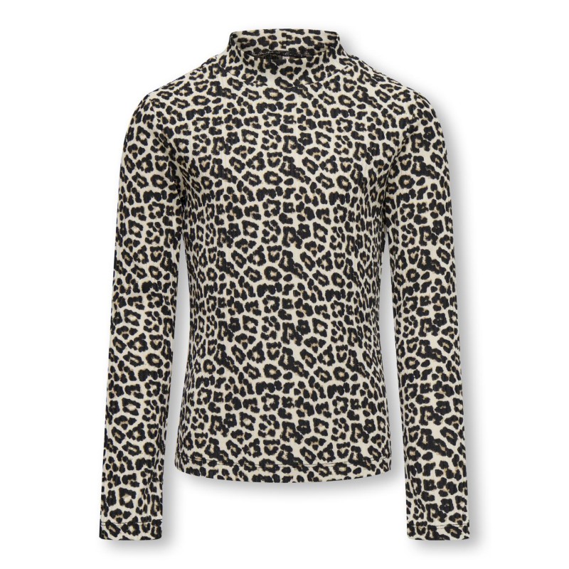 KIDS ONLY Migan Turtle Neck Top Aop Jrs - Pumice Stone