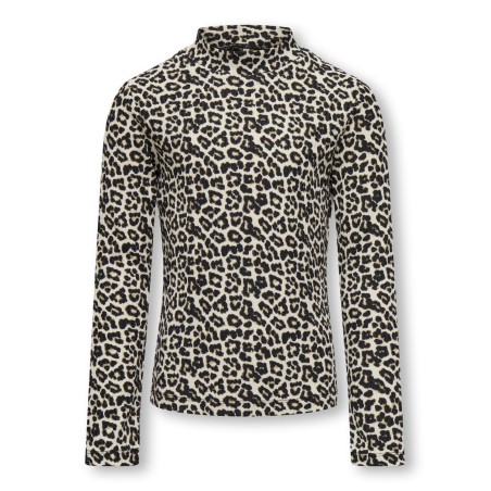 KIDS ONLY Migan Turtle Neck Top Aop Jrs - Pumice Stone