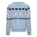 KIDS ONLY Merry Xmas Langærmet O-Neck Box Cs Knt - Cashmere Blue