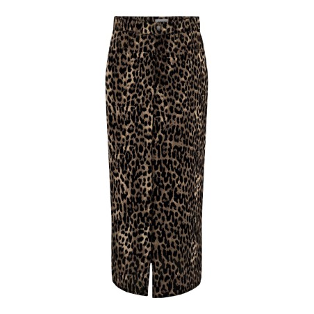ONLY Cilla-Anlie Lang Aop Slit Skirt Pnt - Sort