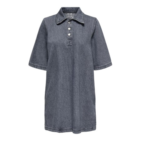 ONLY Gry S/S Denim Kjole - Grey Denim