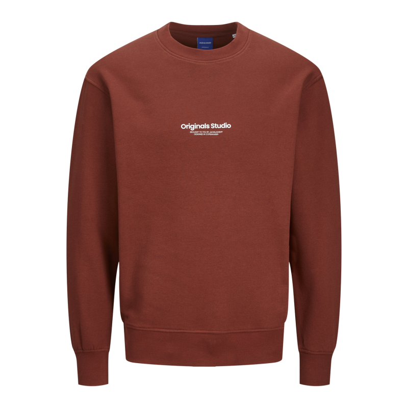 JACK & JONES Jorvesterbro Sweat Crew Neck Pls - Brandy Brown