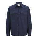 JACK & JONES Jprraymond Melange Solid Langærmet Overshirt Sn - Sargasso Sea