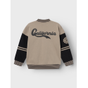 NAME IT Nkmnakortærmeten Langærmet Rlx Sweat Card Bru - Weathered Teak
