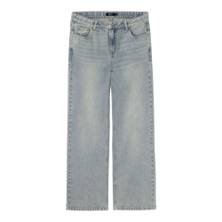 LMTD Mirty Denim Lavtaljede Brede Bukser - Light Blue Denim