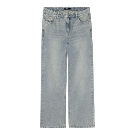 LMTD Mirty Denim Lavtaljede Brede Bukser - Light Blue Denim