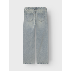 LMTD Mirty Denim Lavtaljede Brede Bukser - Light Blue Denim