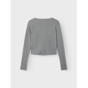 LMTD Kula Langærmet Rib Cardigan - Grey Melange