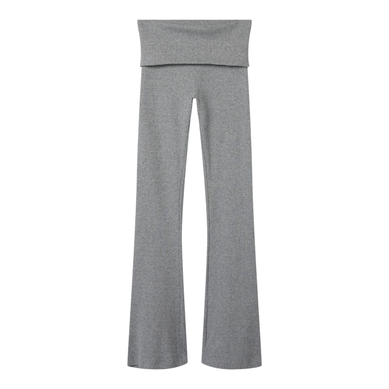LMTD Kula Bootcut Rib Bukser - Grey Melange