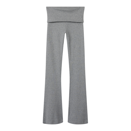 LMTD Kula Bootcut Rib Bukser - Grey Melange