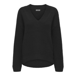 JDY Maddy Life Langærmet V-Neck Pullover Knt - Sort