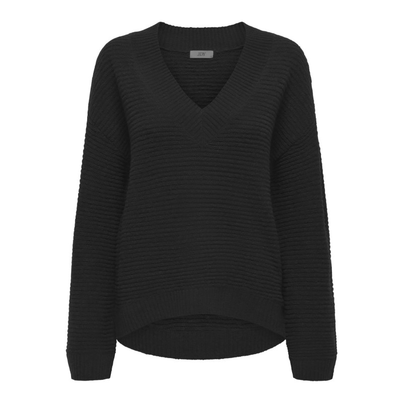 JDY Maddy Life Langærmet V-Neck Pullover Knt - Sort