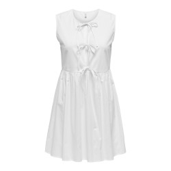 ONLY Esie Life S/L Tie Kjole Ptm - Hvid