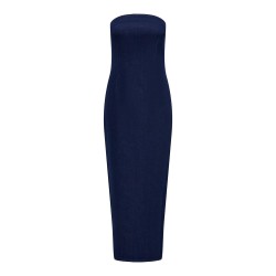 ONLY Gisele Tube Midi Kjole Denim Gua Fw - Dark Blue Denim