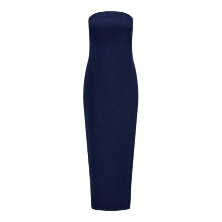 ONLY Gisele Tube Midi Kjole Denim Gua Fw - Dark Blue Denim
