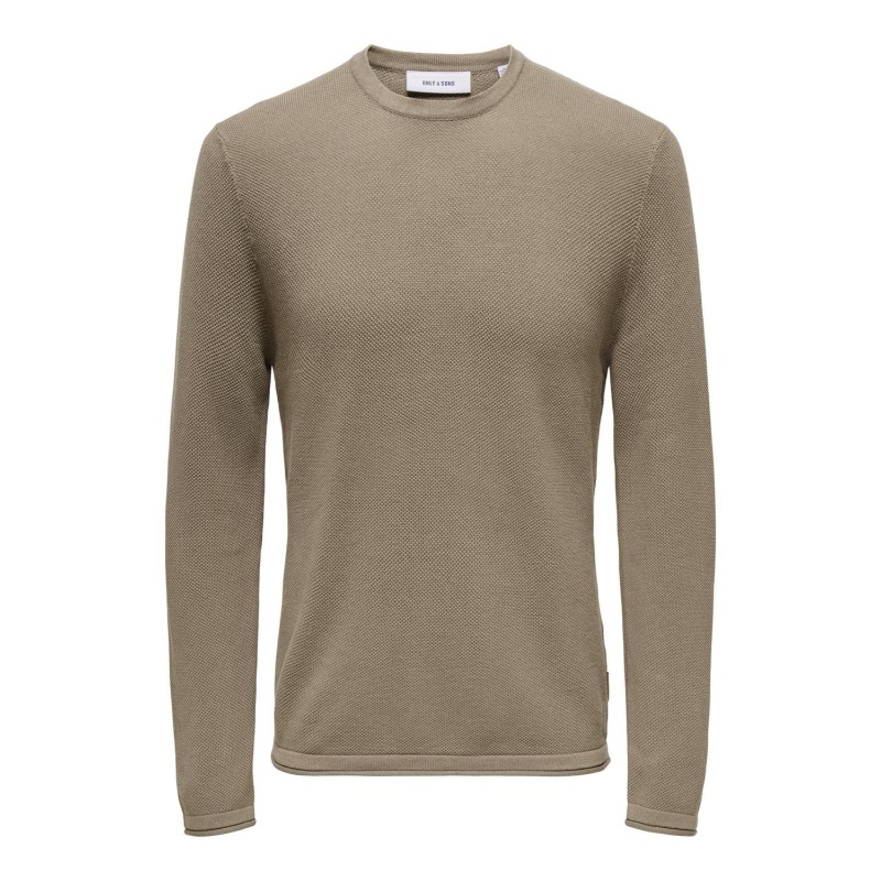 ONLY & SONS Onsfelix Reg 12 Crew Knit - Desert Taupe