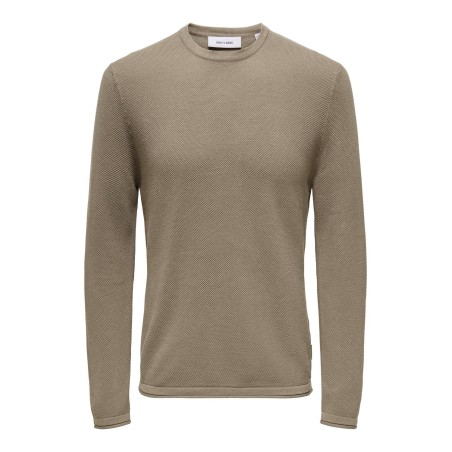 ONLY & SONS Onsfelix Reg 12 Crew Knit - Desert Taupe