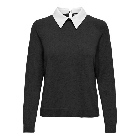 ONLY CARMAKOMA Angie Life Langærmet Mix Collar Knt - Sort