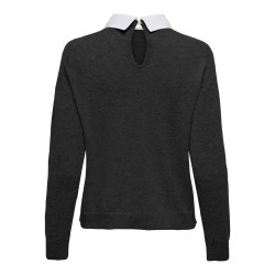 ONLY CARMAKOMA Angie Life Langærmet Mix Collar Knt - Sort