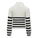 KIDS ONLY Franca Half Zip Langærmet Stripe Knt - Cloud Dancer