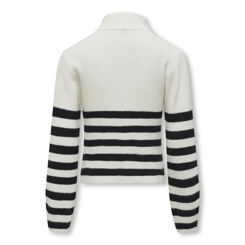 KIDS ONLY Franca Half Zip Langærmet Stripe Knt - Cloud Dancer