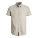 JACK & JONES Junior Hør S/S Skjorte - Crockery