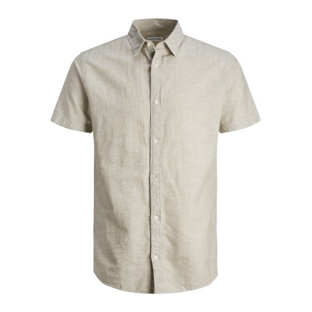 JACK & JONES Junior Hør S/S Skjorte - Crockery