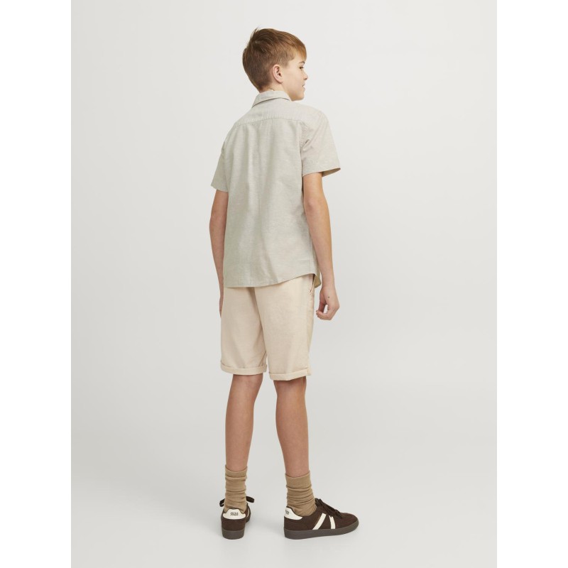 JACK & JONES Junior Hør S/S Skjorte - Crockery