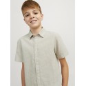 JACK & JONES Junior Hør S/S Skjorte - Crockery