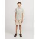 JACK & JONES Junior Hør S/S Skjorte - Crockery