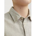 JACK & JONES Junior Hør S/S Skjorte - Crockery