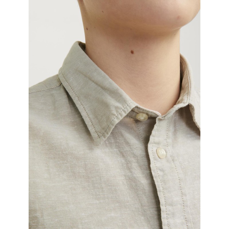 JACK & JONES Junior Hør S/S Skjorte - Crockery