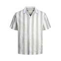 JACK & JONES Jprccsummer Stripe Resort Shirt S/S Ps - Lily Pad