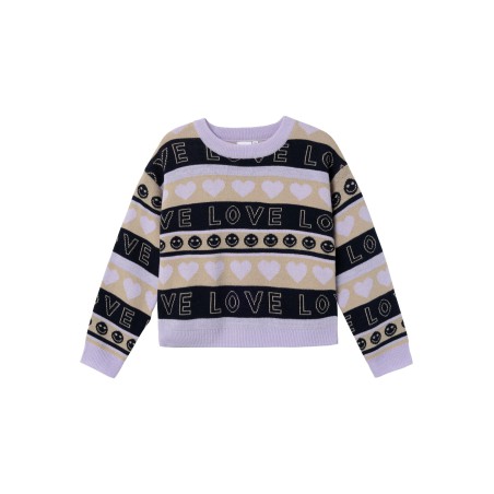 NAME IT Kids Dilippa L/S Kort Strik - Orchid Petal